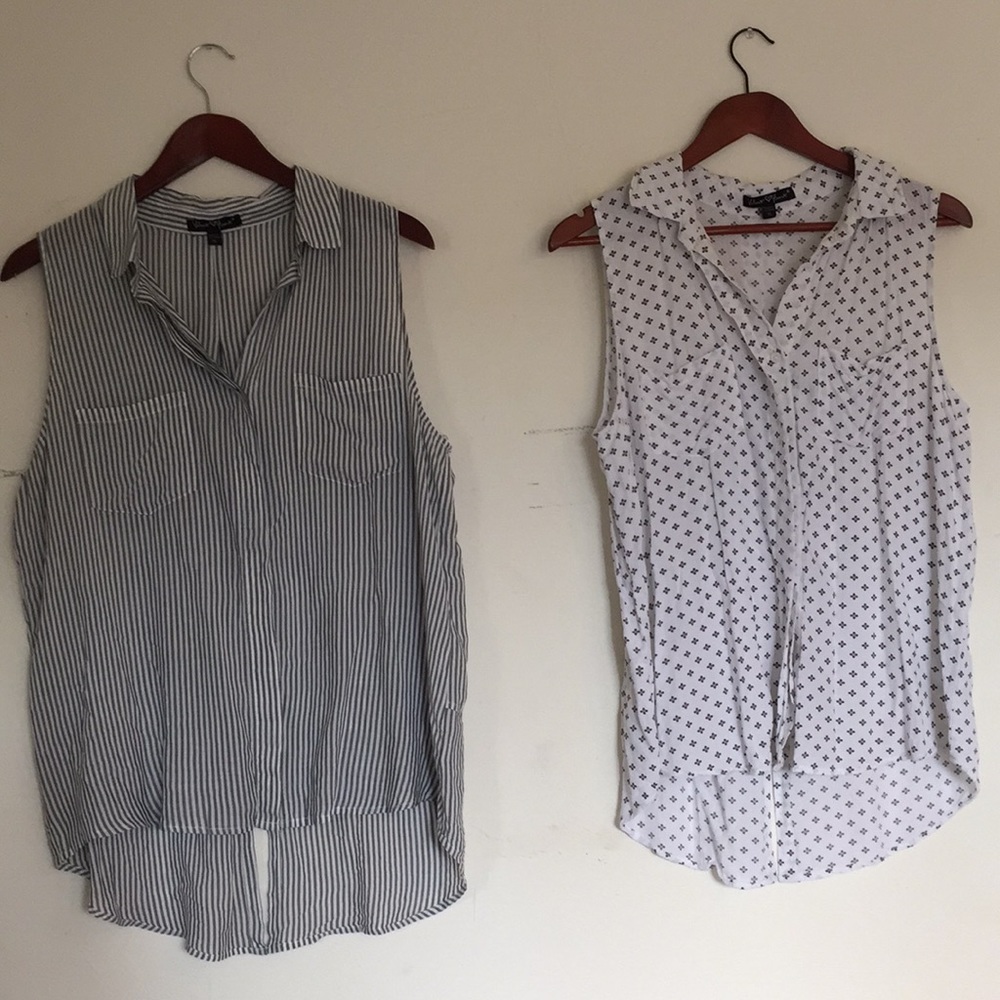 Sleeveless button down shirts